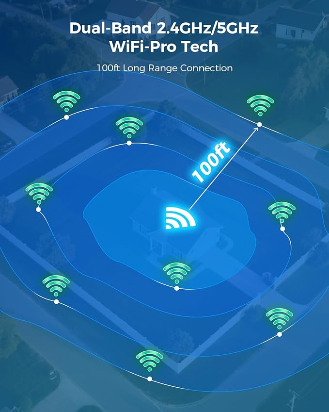 Hiseeu 8MP Outdoor Wireless Security Camera System, 10" Touch Screen NVR, 5G/2.4G WiFi-Pro 4K Cameras Kits, Full-Color Night Vision, Motion Detection, Two-Way Audio, IP66 Waterproof, 1TB HDD, No Fees