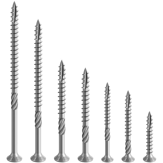 #10 * 2-1/4" 304 Stainless Steel Deck Screws, (194pcs) 2 lbs.Exterior Wood Screws, Rust Resistant epoxy Coated, Bronze, T25 Star Bit