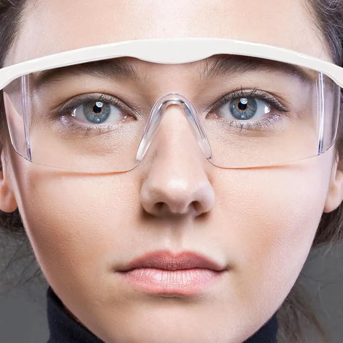 mozeeda Safety Glasses Anti-fog Clear Safety Goggles Eye Protection Safety Goggles AdjustableTemples,High Transmission, Lightweight & Comfortable Lightweight Protective Glasses.
