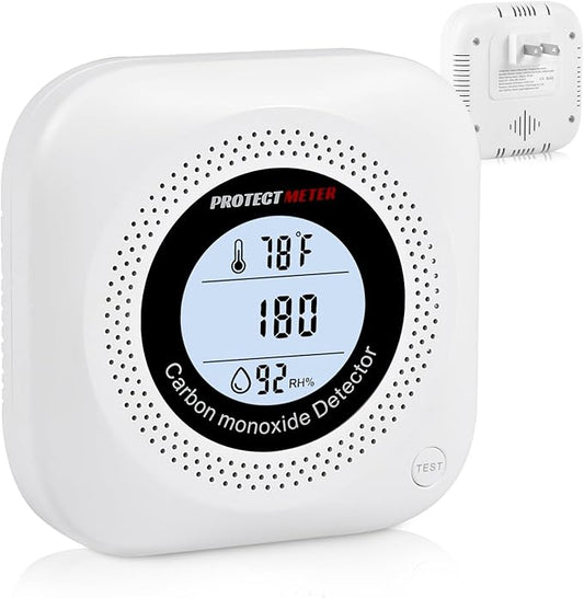 Carbon Monoxide Detectors, Temperature & Humidity Monitor (3-in-1) – Portable Carbon Monoxide detectors Plug in for Travel, CO Detector for Home, Hotel, RV with 110V-220V AC, White Color