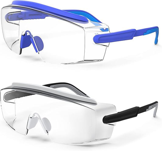 Anti Fog Safety Glasses Safety Goggles Over Glasses Protective Glasses with Anti Scratch Lenses Adjustable