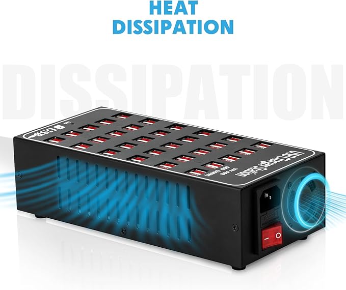 USB Charging Station for Multiple Devices, 300W 60 Port Desktop Fast Charger Station with Intelligent Protection, Multi Ports USB Charger Block for Home School Hotel Office Shopping Malls