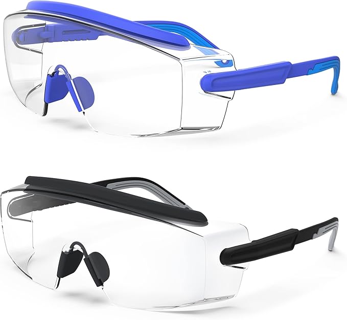 Anti Fog Safety Glasses Safety Goggles Over Glasses Protective Glasses with Anti Scratch Lenses Adjustable