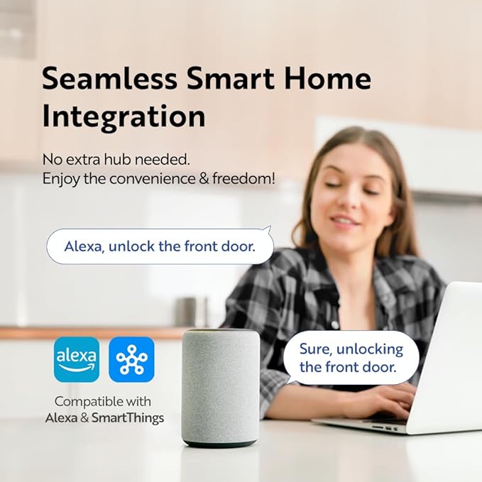 Solity No-Hub Smart Digital Door Lock, 5 in 1 Keyless Entry, Fingerprint, Wi-Fi, Remote Control, Touchscreen Keypad,Auto Lock, IP54 Waterproof (Matt Black, Biometric, GT10BK_MB)