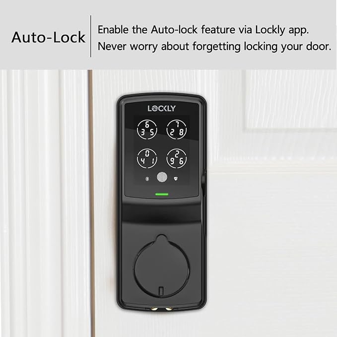 Lockly Secure Plus, RFID Card Smart Lock, Keyless Entry Door Lock, Smart Locks for Front Door, PIN Genie® Keypad, 3D Biometric Fingerprint Sensor, Auto Lock Smart Door Lock