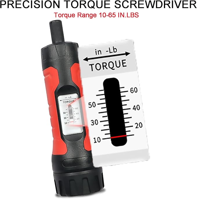 Torque Screwdriver, 10-65 Inch Pounds Torque Screwdriver Set for Maintenance, Tools, Bike Repair and Scope Mounting