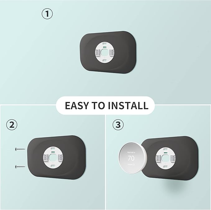 Petrichor Nest Thermostat Wall Plate - Compatible With Google Nest 2020 - Trim Kit, Cover Accessory for Easy Installation - Charcoal