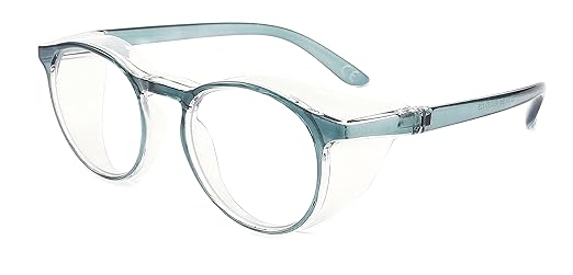 Alsenor Safety Glasses Anti Fog Goggles Protective Eyewear Blue Light Blocking Anti Dust UV Protection Glasses For Men Women (Round-NewBlue)