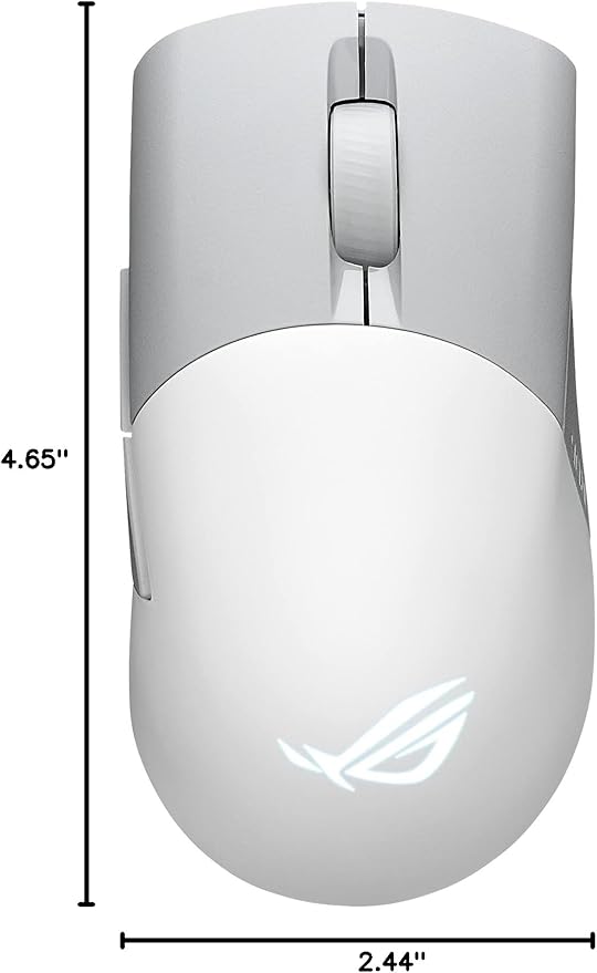 Asus ROG Keris Wireless AimPoint Gaming Mouse, Tri-mode connectivity, 36000 DPI sensor, 5 programmable buttons, ROG SpeedNova, Replaceable switches, Paracord cable, White