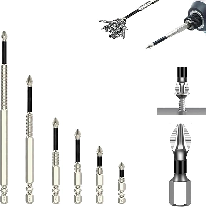 Continentau High-Magnetic Screwdriver Drill Bit Set, Magnetic Durability Screwdriver Drill Bit Set, Anti-Slip Magnetic Electric Screwdriver Set for Home Decoration, Car Repai (1pcs)