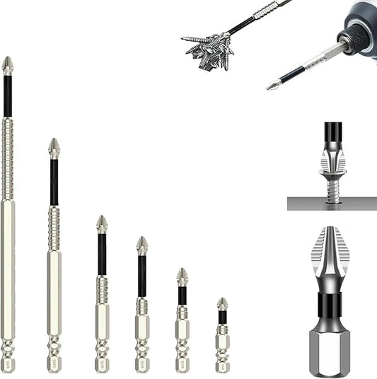 Continentau High-Magnetic Screwdriver Drill Bit Set, Magnetic Durability Screwdriver Drill Bit Set, Anti-Slip Magnetic Electric Screwdriver Set for Home Decoration, Car Repai (1pcs)