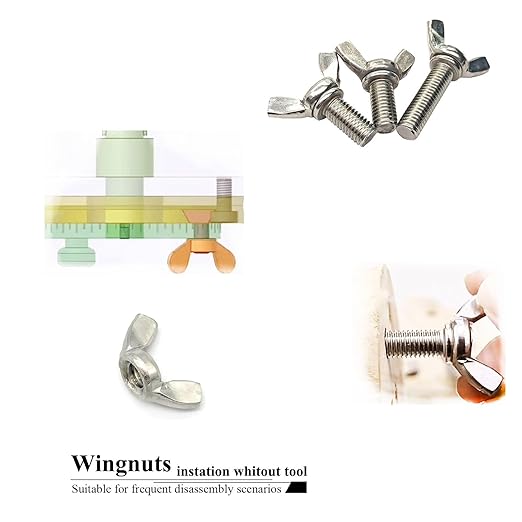 40 Pcs 4 Sizes 3/8,5/16",1/4",3/16"(10#), Wingnuts, 304 Stainless Steel Wing Nuts Fasteners Parts Butterfly Nut, Hand Twist Tighten Hardware Nuts Butterfly Wing-Nut Assorted Kit