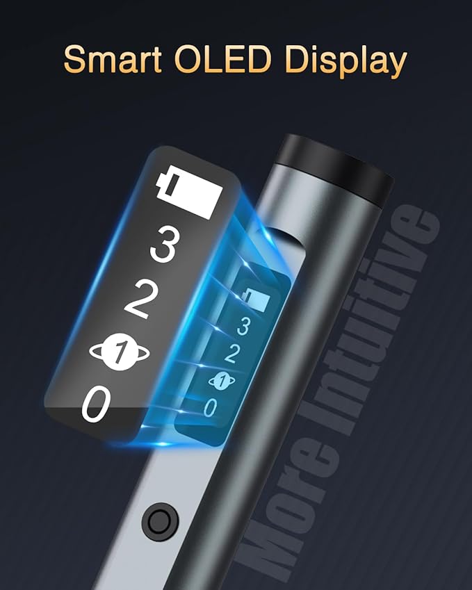 Electric Screwdriver Set, 62-in-1 Mini Electric Screwdriver, 3.7V Rechargeable Power Screwdriver Kit with 60 Magnetic Precision Bits, OLED Display for PC, Phones, Electronics, DIY