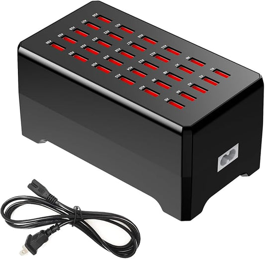 MaxLax USB Charger Station,30-Port 150W/30A Multiple USB Charging Station,Multi Ports Charger for Smartphones,Tablets,and Other Devices