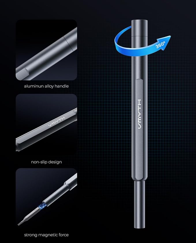 iDriver MS1 Precision Screwdriver Set,42 Magnetic Bits,Hand-Powered Small Screwdriver Set,5/32"Hex,Pop-up Magnetic Case, Electric screw driver kit for Phone/Computer/Electronics/Camera/Laptop