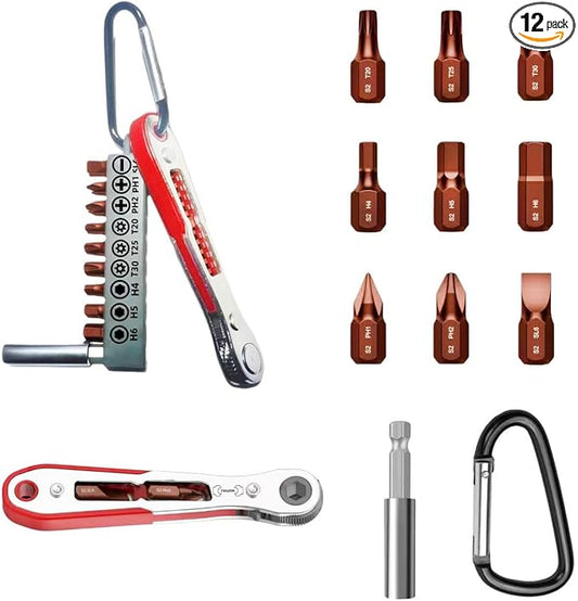 12 in 1 Right angle screwdriver 18 mm/0.7″ Shortest magnetic screwdriver bits (S2 alloy steel) Mini bits set 90 Degree Offset Mini ratchet screwdriver set Dedicated to small spaces