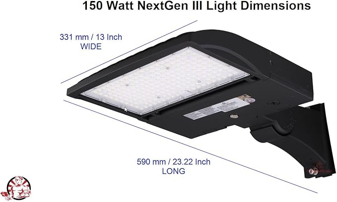 RuggedGrade 277-480V -150 Watt NextGen IV Series LED Parking Lot Light - 22,500 Lumen - 5000K - Arm Mount - Brown
