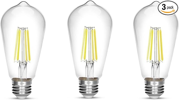 LED Edison Bulb 4W,Antique 40W Vintage Edison Bulb,E26 Light Bulb Non Dimmable Led Bulb 450 Lumens Daylight White 4000K,Pack of 3