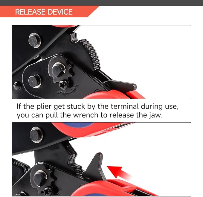 HKS Crimping Tool for Non-Insulated Terminals - Ratcheting Wire Crimpers for Butt, Fork, Ring, OT & UT - AWG 20-8 (0.5-10mm²) - Ratchet Terminal Crimper - Electrical Crimping Tool