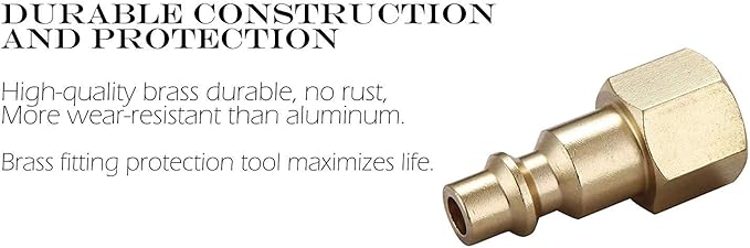 Air Hose Fittings And Air Coupler Plug, Air Compressor Quick-Connect FNPT Female Plug Kit (Industrial Type D, 1/4-Inch NPT Female Thread, Solid Brass, 2 Piece)