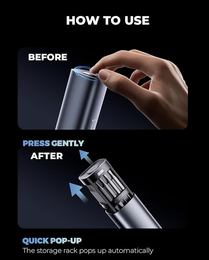 iDriver MS1 Precision Screwdriver Set,42 Magnetic Bits,Hand-Powered Small Screwdriver Set,5/32"Hex,Pop-up Magnetic Case, Electric screw driver kit for Phone/Computer/Electronics/Camera/Laptop