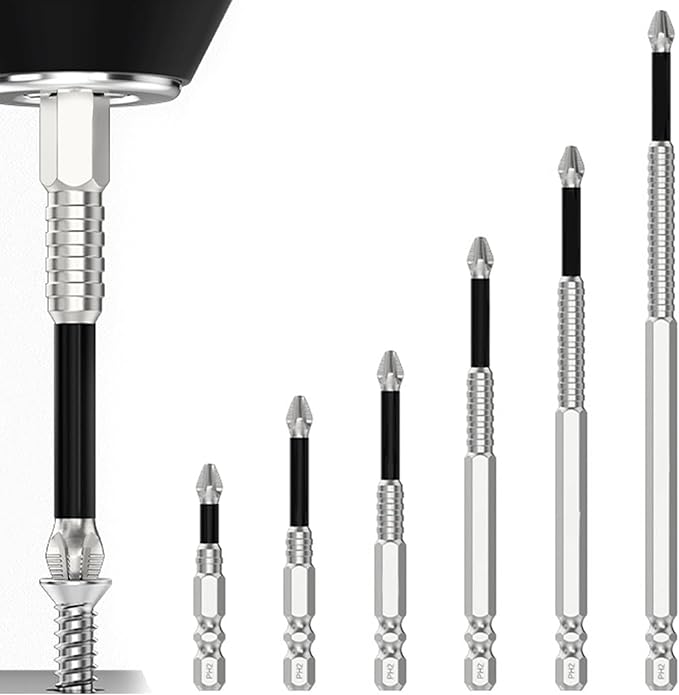High-Magnetic Screwdriver Drill Bit,k5 impact resistant non slip bit,Strong Magnetic Durability Screwdriver Drill Bit Set,Anti-Slip Magnetic Electric Screwdriver Set,25 50 65 70 90 150mm (1Set)