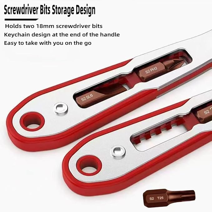 12 in 1 Right angle screwdriver 18 mm/0.7″ Shortest magnetic screwdriver bits (S2 alloy steel) Mini bits set 90 Degree Offset Mini ratchet screwdriver set Dedicated to small spaces