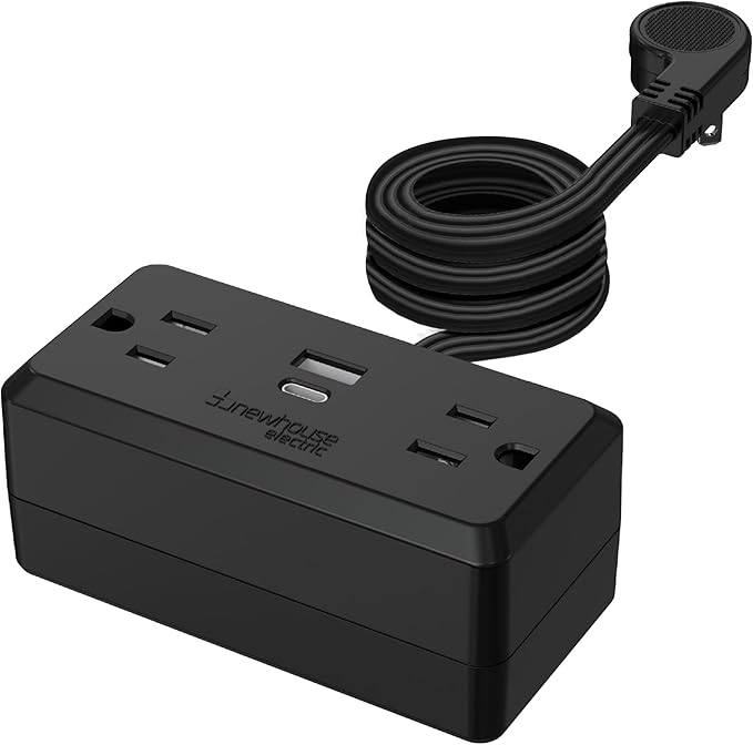 1250-Watt Plug-in Outlet with USB NHCP-001, Outlet Receptacle with USB Ports and Tamper Resistant, Type-A and Type-C USB Charging Outlet, Electrical Equipment for Home Improvement