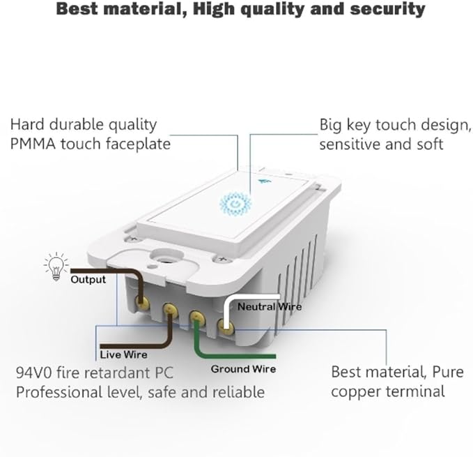 Smart WiFi Switch - Wireless Smartphone Controlled Wall Light Switch, Compatible with Alexa, Google Home, IFTTT, Android & iOS - No Hub Required (1-Pack)