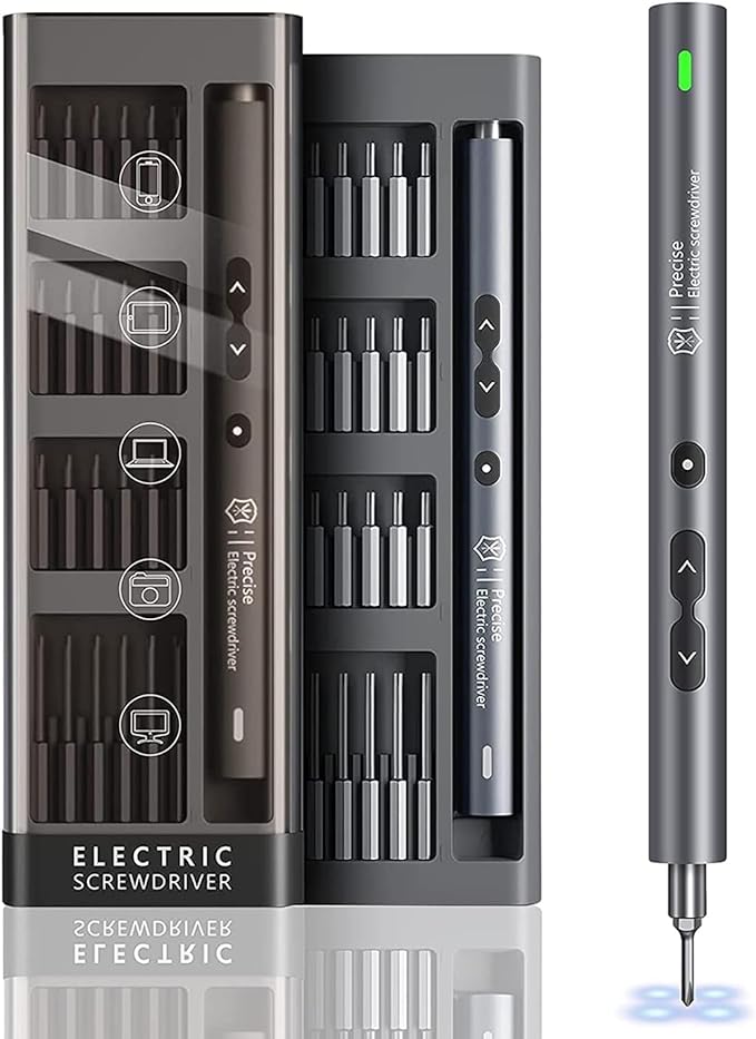 Kingsdun Mini Electric Screwdriver, 51 in 1 Cordless Precision Power Screwdriver Set with 48 Magnetic Bits, Rechargeable Repair Tool Kit with LED Lights for Phones Camera Watch Conputers Laptops Toys