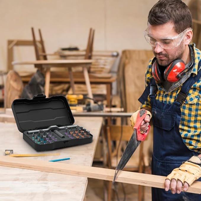 DIY Screwdriver 24 In 1, New 24 in 1 Magnetic Screwdriver Set Rotating Screwdriver Set, Multi-Function Magnetic Repair Tool with Detachable Handle for Professionals, Diy, Work and Maintenance (1PCS)