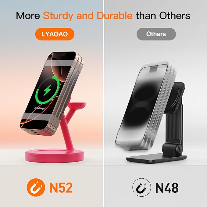 2025 3 in 1 Charging Station for Apple iPhone AirPods Watch with Mag-Safe Charger Wireless Charger Stand for iPhone 1716 15 14 13 12 Series AirPods iWatch Series - Gifts for Wife & Husband