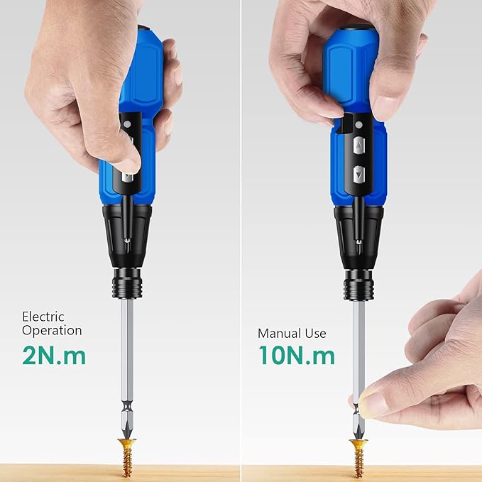 ORIA Electric Screwdriver, Cordless Electric Screwdriver, 12 in 1 Cordless Power Repair Tool Kits with 10 Bits and 1/4 inch Bit Holder, LED Lights, Charging Cable, for Phones,Toys, PC