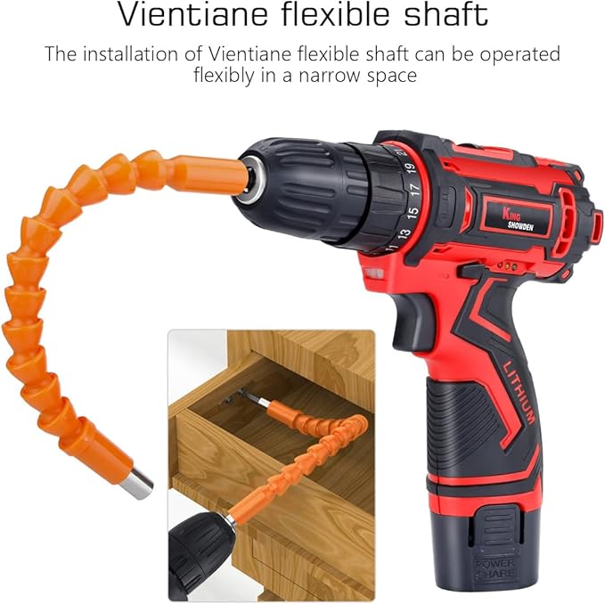 Cordless Drill Kit Power Screwdriver Set, 12.6V Electric Drill Screwdriver for Home DIY, 3/8'' Keyless Chuck, 25+1 Torque Setting, 25 Bits, Built-in LED, 2 x 1500mAh Batteries and Fast Charger,