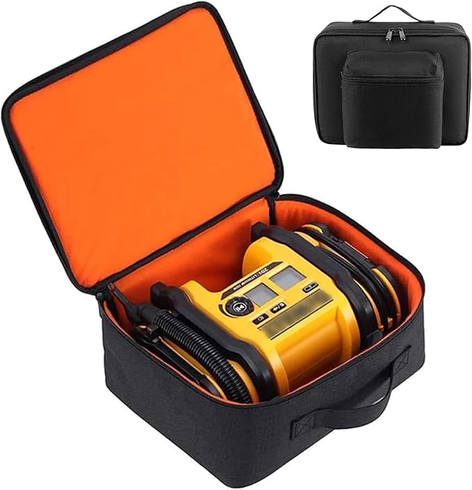 Air Compressor Bag Compatible with DEWALT DCC020IB 20V Max Tire Inflator/DCC18N-18V,Portable Cordless Tools Storage Carrying Case with Pocket for Battery Pack and Charging Kit(Bag Only)
