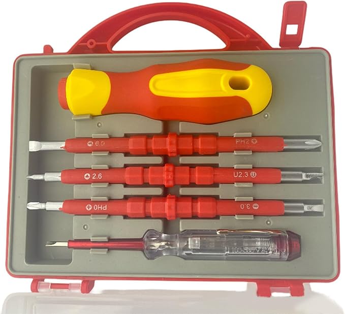 5 in 1 Insulated Screwdriver Set - Electrician Tool Set with Screwdriver Organizer