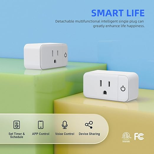 Matter Smart Plug, 15A Smart Plug for Homekit, Smart Outlet with Schedule and Timer, Super Easy Setup, Works with Apple Home, Siri, Alexa, Google, Privacy & Security, 2.4G Only, White, 2-Pack