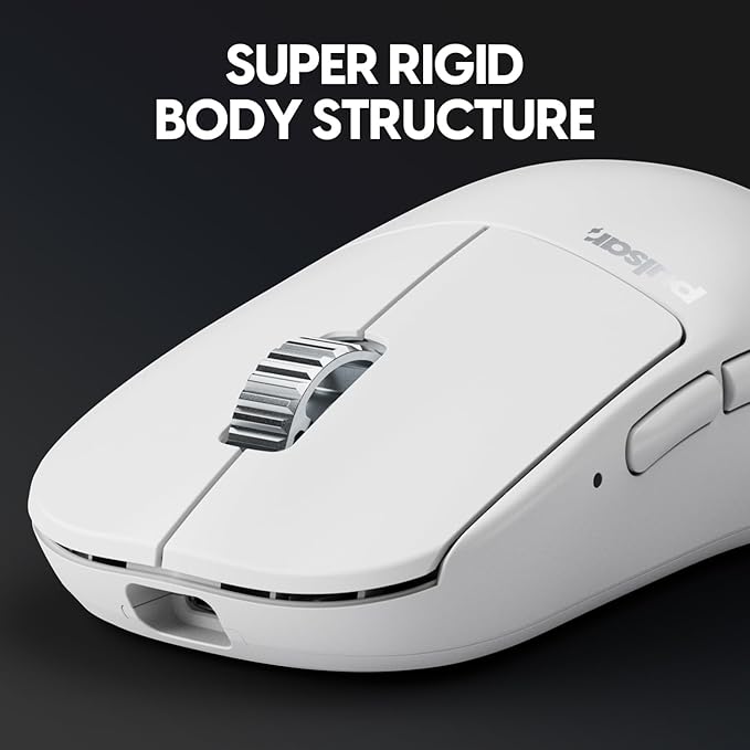 Pulsar Gaming Gears - X2H eS Wireless Gaming Mouse, Limited Edition, Symmetrical, Optical Switch, OLED Display, Driverless, PAW3395 Sensor, 100H Battery, 4K dongle Included (Medium, White)