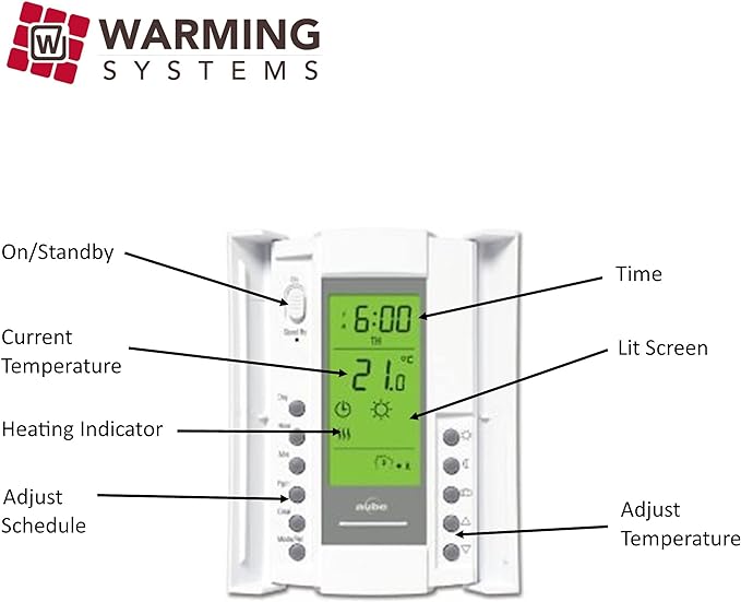 100 Sqft Mat, Electric Radiant Floor Heating System with Digital Floor Sensing Thermostat, Includes 2 Floor Temperature Sensors and Installation Monitor, Heated Floor System, Radiant Floor Heating Mat