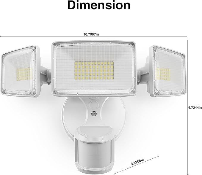 Onforu 75W LED Motion Sensor Outdoor Lights, Dusk to Dawn Flood Light Outdoor Motion Sensor, Hardwired Security Lights Floodlights Outside 7500LM 6500K Daylight IP65 Waterproof (White)