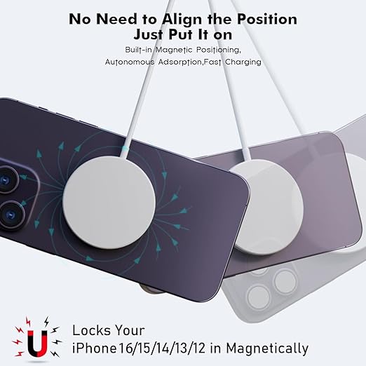 Magnetic Wireless Charger Fast iPhone Mag-Safe Charger for iPhone 16 Pro Max/16 Pro/iPhone15Pro Max/15 Plus/14/13/12/AirPods 3/2/Pro/Pro 2 Magnet Charging Pad Mag Safe Chargerwith Dual Charging Ports