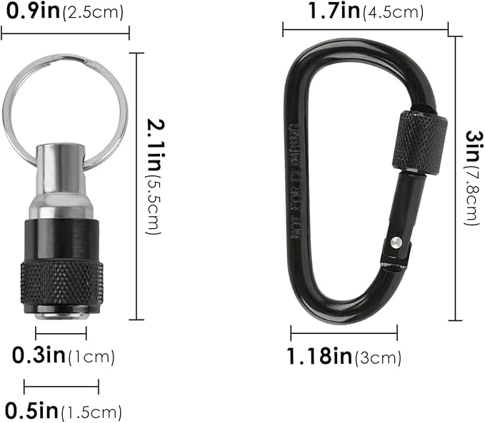 6 Pack Bit Holder Keychain, 1/4 inch Hex Shank Bit Holders, Hex Screwdriver Bits Holder Extension Bar, Quick Release Bit Holder For Nut Driver - Screwdriver & Drill Bits w/Key Chain Carabiner