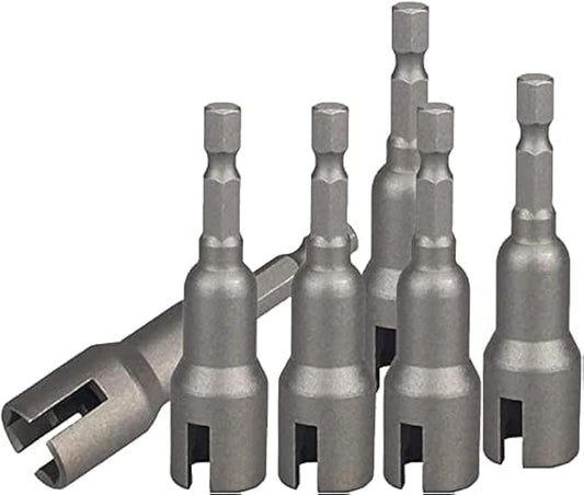 6 Pcs Wing Nut Drill Bit Set, Hurricane Wingnut Driver Power Wing Nut Driver Socket Wrenches Tool Set, 1/4 Inch Hex Shank Steel Drills Bits for Panel Nuts Screws Eye C Hook Bolt Q-Hanger