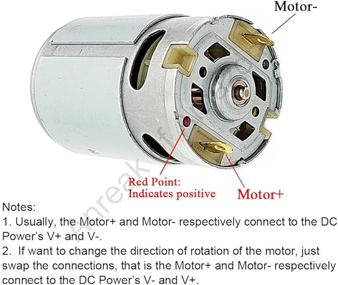 RS550 16.8V 11 Teeth (Φ8.8mm) Motor for Rechargeable Drill, 9.6-25V 9-15 Teeth 25000 RPM Metal Gear Replacement for Hand Drill