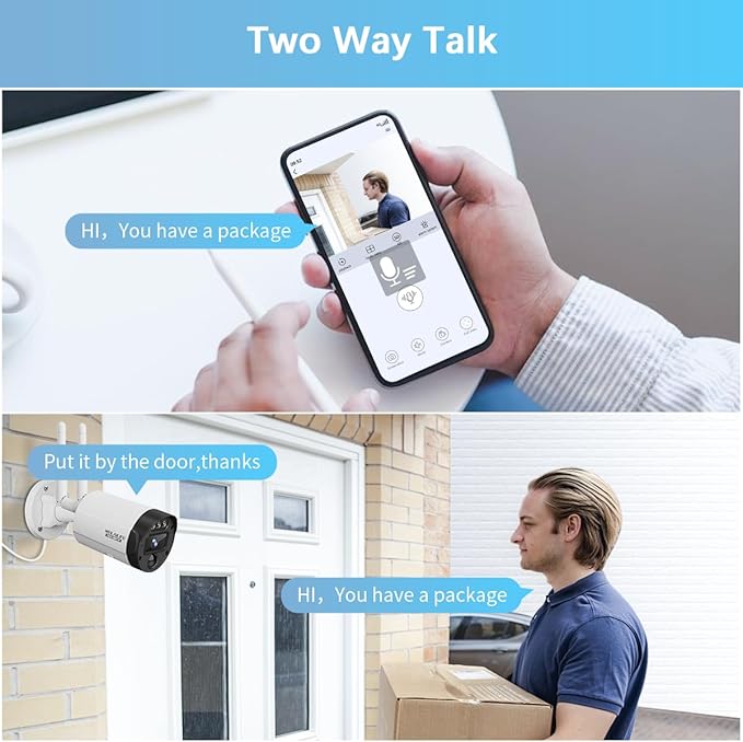 【All-in-One Security System】 5MP Outdoor Wireless Security Camera System, Home WiFi Video Security Cameras Systems, Surveillance DVR Kits