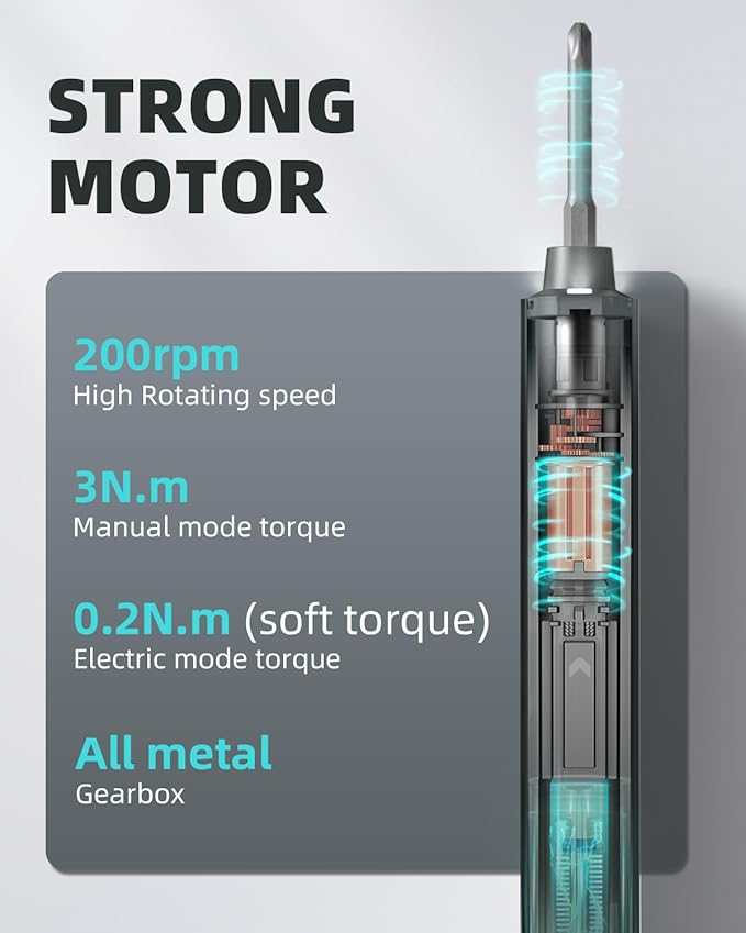Mini Electric Screwdriver 48-in-1 Magnetic Bits, DOINOW Precision Cordless Screwdriver LED Light, Magnetic Storage, Electric Screwdrivers kit for PC Building Phone Watch Laptop