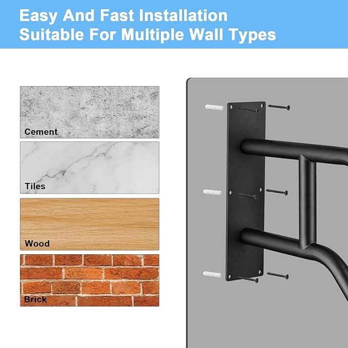 Handrails for Outdoor Steps,Stair Railing Indoor 1-3 Step,Hand Rails for Elderly, Porch Railing & Deck Hand Rail Wall Mount Stair Hand Grab Bars, U-Shape Safety Handle for Garage, Porch, Garden