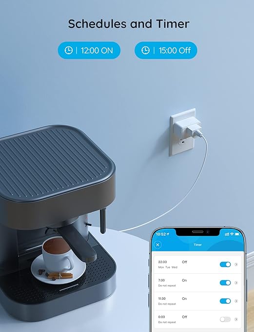 Govee Smart Plug 15A, WiFi Bluetooth Outlet 1 Pack Work with Alexa and Google Assistant, WiFi Plugs with Multiple Timers, Govee Home APP Group Control Remotely, No Hub Required, ETL&FCC Certified