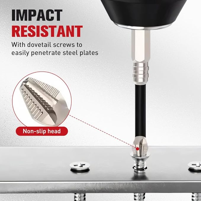 High Magnetic Screwdriver Drill Bit Set, 2025 New Strong Magnetic Durability Screwdriver Drill Bit Set, Universal Anti-Slip Magnetic Electric Screwdriver Set, 25 50 65 70 75 90 100 120 150mm (6 Pcs)