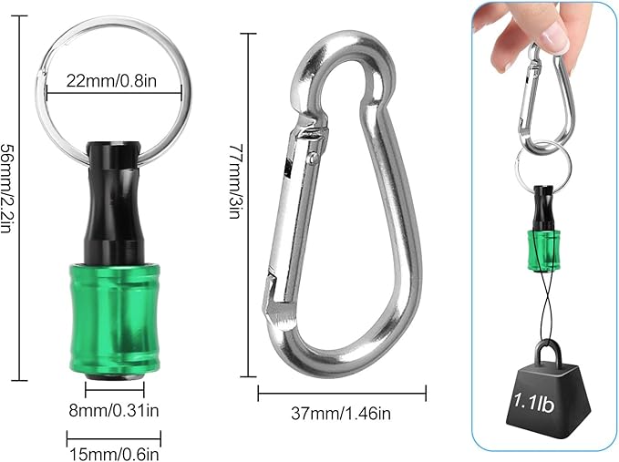 Linkstyle 12PCS 1/4 Inch Hex Shank Screwdriver Bits Holder Extension Bar Keychain Screw Adapter Drill Fast Change Portable Hand-held Bit Holder for Electric Screwdrivers and Drill Bit (6 Colors)